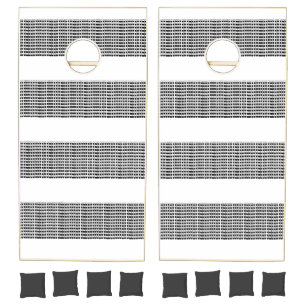 Cornhole Set Black & White Square