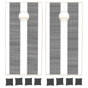 Cornhole Set Black & White Square
