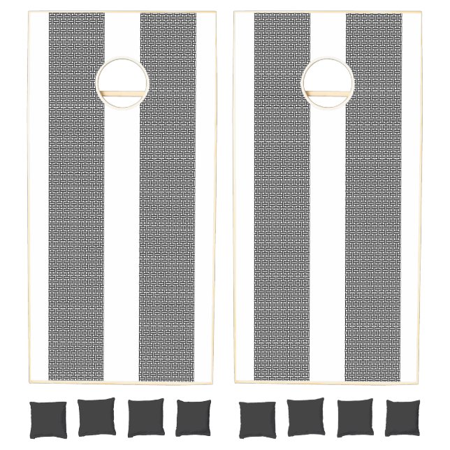 Cornhole Set Black & White Square (Set)