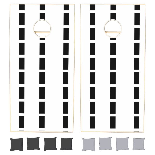 Cornhole Set Black & White Square (Set)