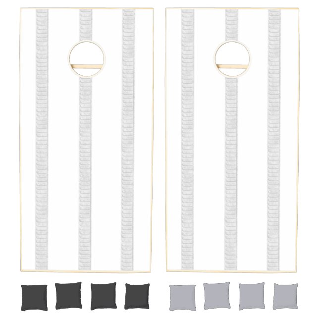 Cornhole Set Black & White Stripe (Set)