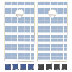 Cornhole Set Blue & White Square