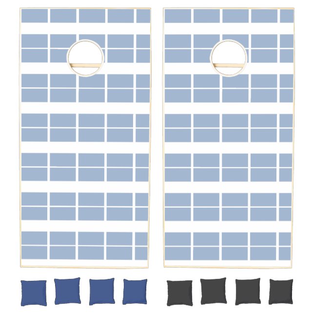 Cornhole Set Blue & White Square (Set)