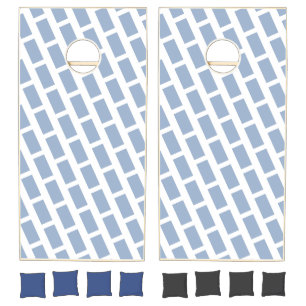 Cornhole Set Blue & White Square