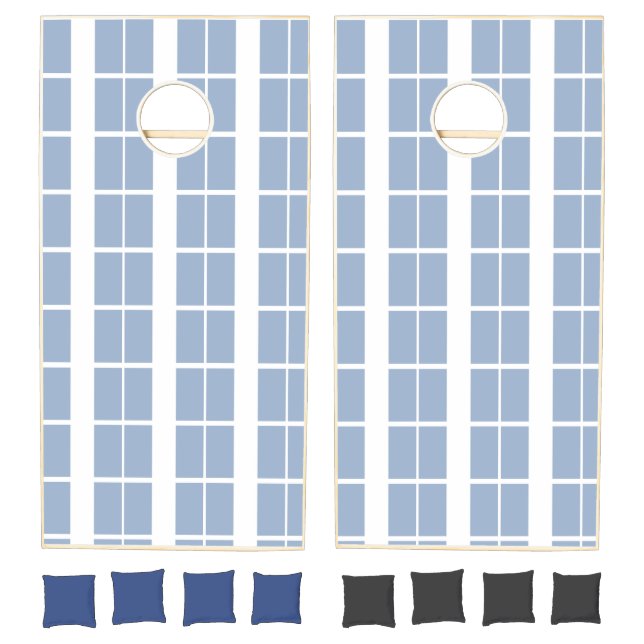 Cornhole Set Blue & White Square (Set)