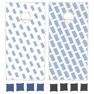 Cornhole Set Blue & White Square