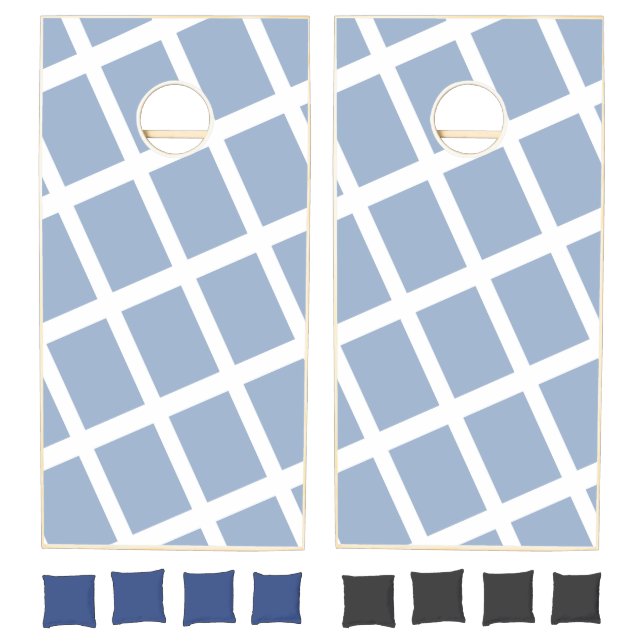 Cornhole Set Blue & White Square (Set)