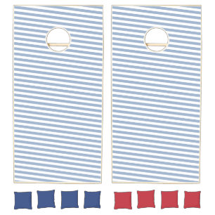 Cornhole Set Blue & White Stripe