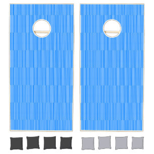 Cornhole Set Blue & White Stripe