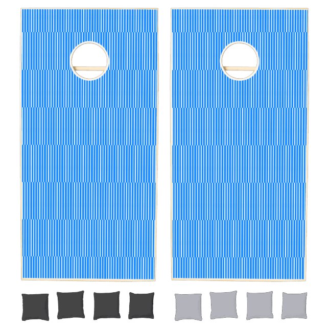 Cornhole Set Blue & White Stripe (Set)