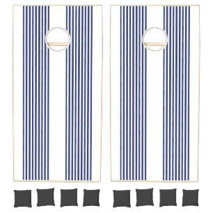 Cornhole Set Blue & White Stripe
