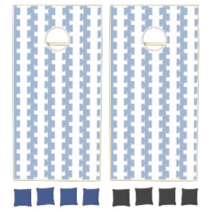 Cornhole Set Blue & White Stripe
