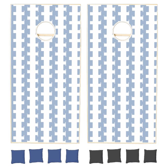Cornhole Set Blue & White Stripe (Set)