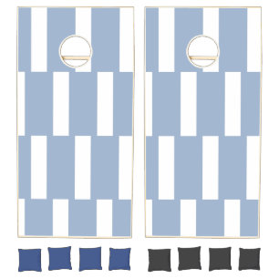 Cornhole Set Blue & White Stripe
