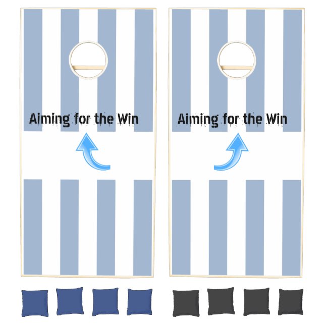 Cornhole Set Blue & White Stripe (Set)