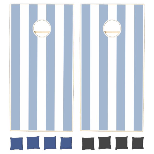 Cornhole Set Blue & White Stripe (Set)