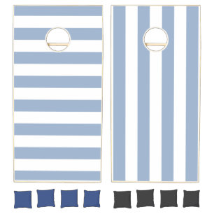 Cornhole Set Blue & White Stripe