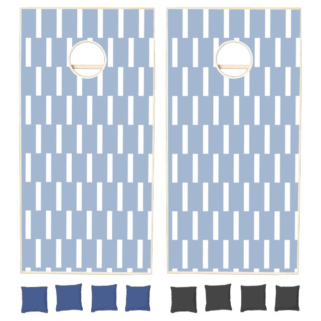 Cornhole Set Blue & White Stripe (Set)