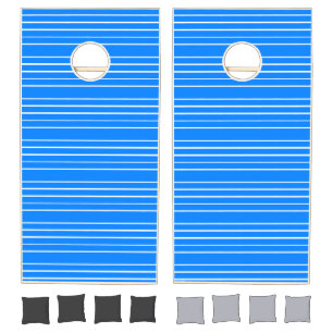 Cornhole Set Blue & White Stripe