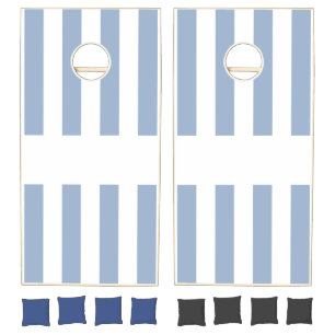 Cornhole Set Blue & White Stripe