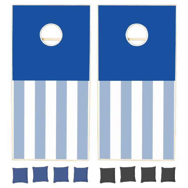 Cornhole Set Blue & White Stripe (Set)