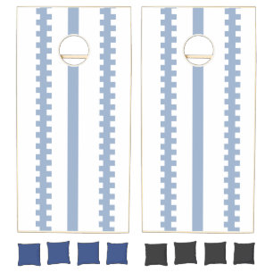 Cornhole Set Blue & White Stripe