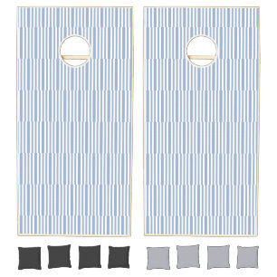 Cornhole Set Blue & White Stripe