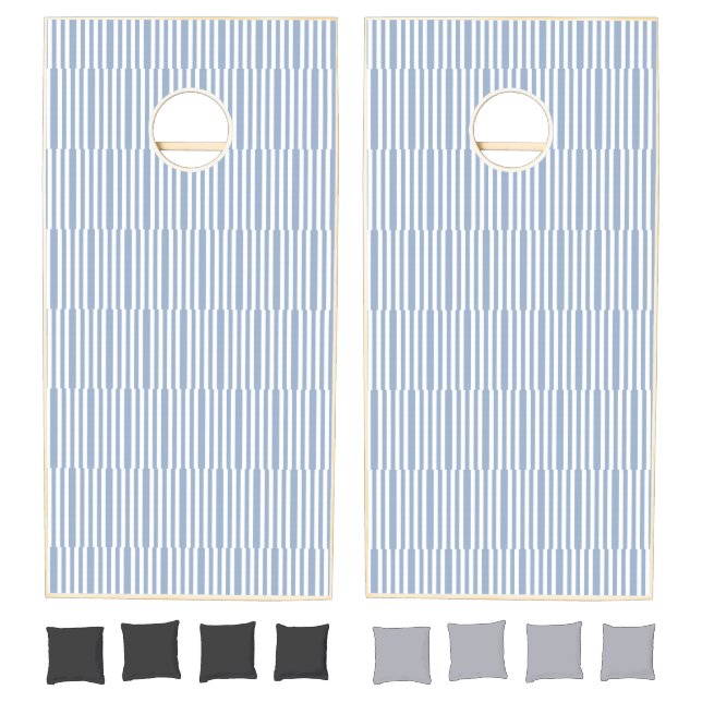 Cornhole Set Blue & White Stripe (Set)