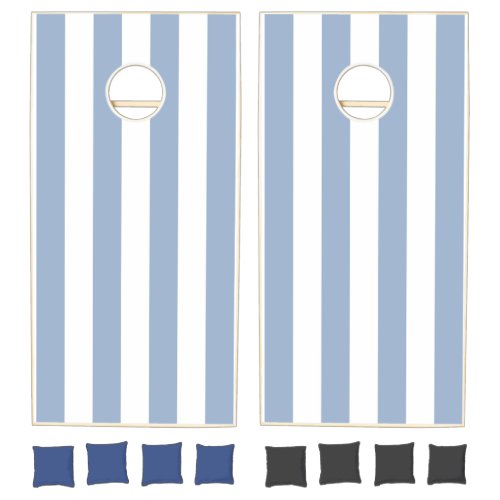 Cornhole Set Blue & White Stripe