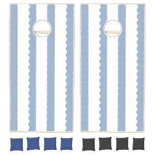 Cornhole Set Blue & White Stripe