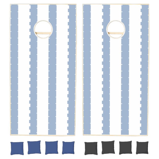 Cornhole Set Blue & White Stripe (Set)