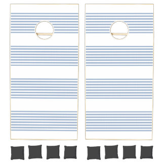 Cornhole Set Blue & White Stripe