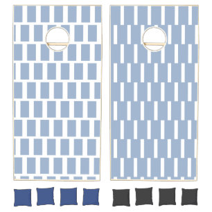 Cornhole Set Blue & White Stripe