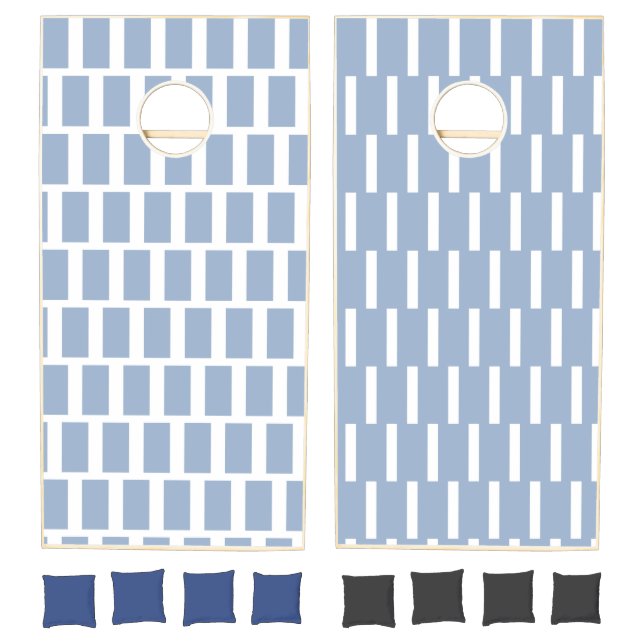 Cornhole Set Blue & White Stripe (Set)