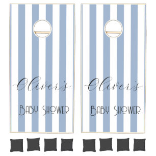 Cornhole Set Blue & White Stripe Baby Shower