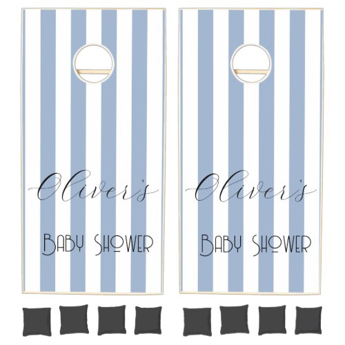 Cornhole Set Blue & White Stripe Baby Shower