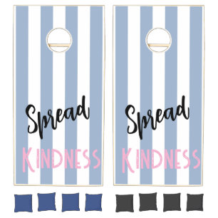 Cornhole Set Blue & White Stripe Spread Kindness