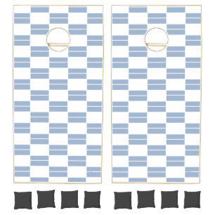 Cornhole Set Blue & White Stripe Square