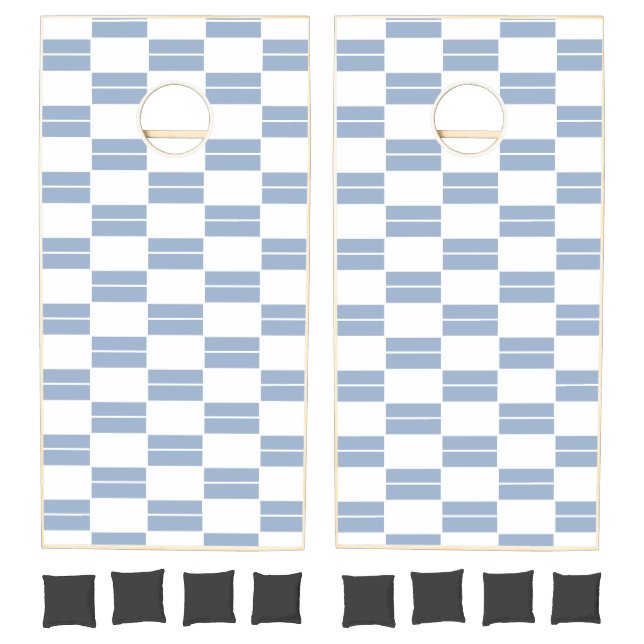 Cornhole Set Blue & White Stripe Square (Set)