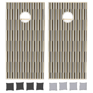 Cornhole Set Brown & White Stripe