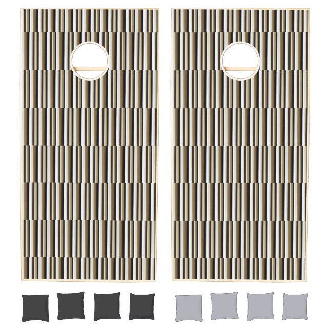 Cornhole Set Brown & White Stripe (Set)