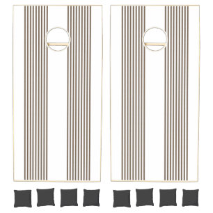 Cornhole Set Brown & White Stripe