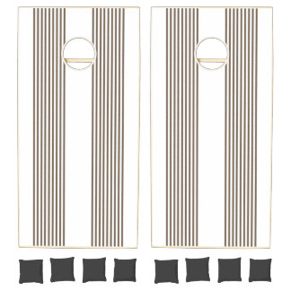 Cornhole Set Brown & White Stripe