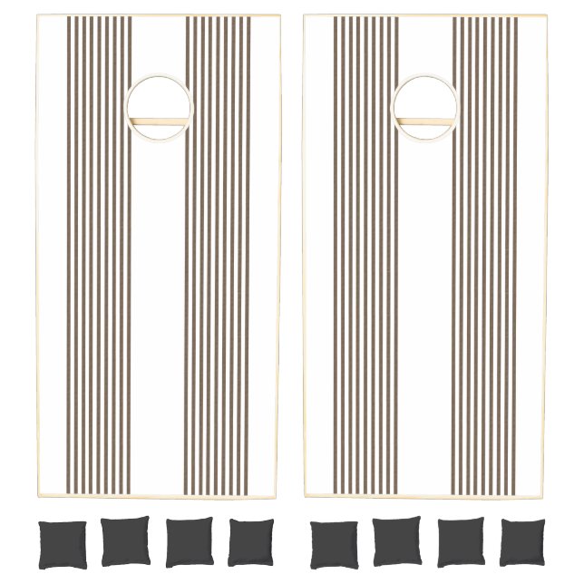 Cornhole Set Brown & White Stripe (Set)