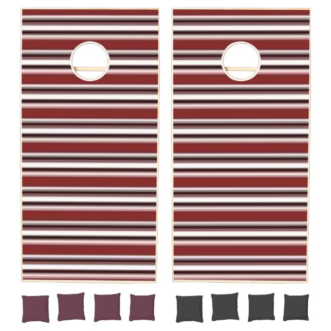 Cornhole Set Burgundy & White Black Stripe (Set)