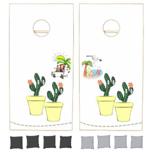 Cornhole Set Cactus Beach Cats 