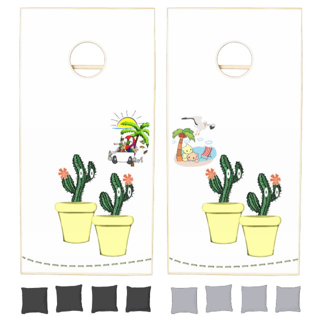 Cornhole Set Cactus Beach Cats  (Set)