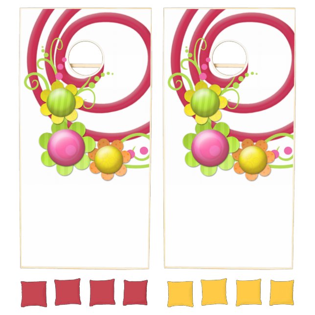 Cornhole Set Circular Colorful  (Set)