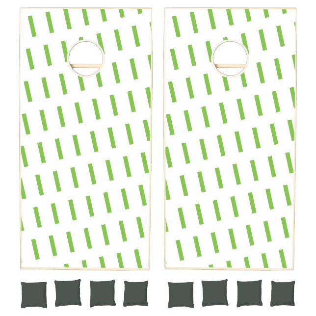 Cornhole Set Circular Green White Stripe (Set)