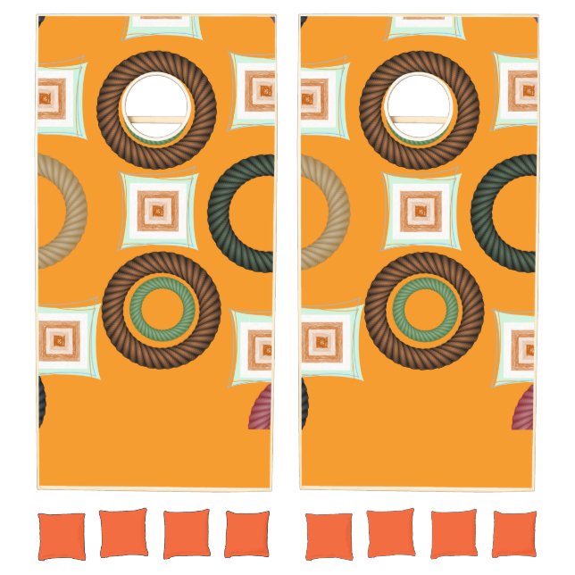 Cornhole Set Circular Orange  (Set)
